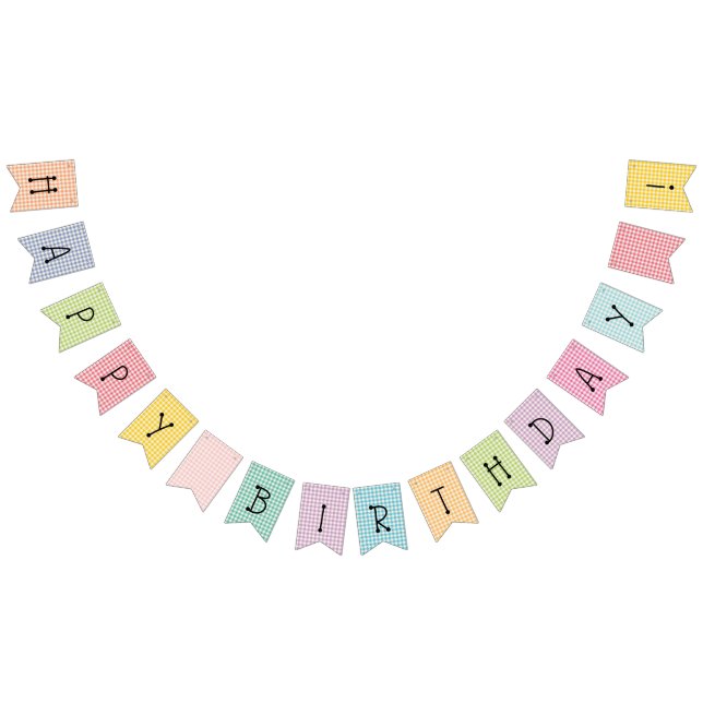 Bannière À Fanions Joyeux anniversaire En vichy Rainbow Bunting drape (Tout)