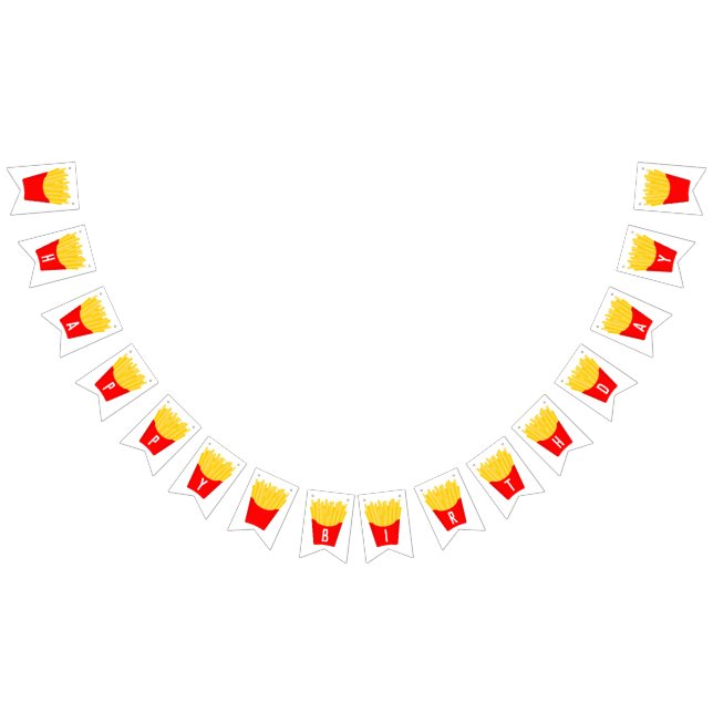 Bannière À Fanions Joyeux anniversaire Fries françaises (Tout)