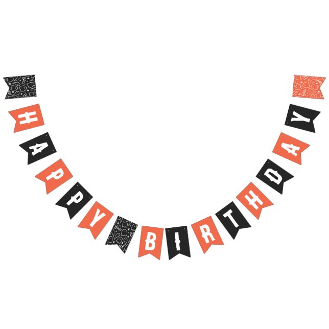 Bannière À Fanions Joyeux anniversaire Halloween fête d'anniversaire (Tout)