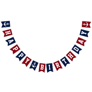 Bannière À Fanions Joyeux anniversaire nautique