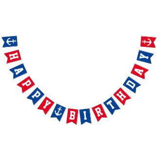 Bannière À Fanions Joyeux anniversaire nautique