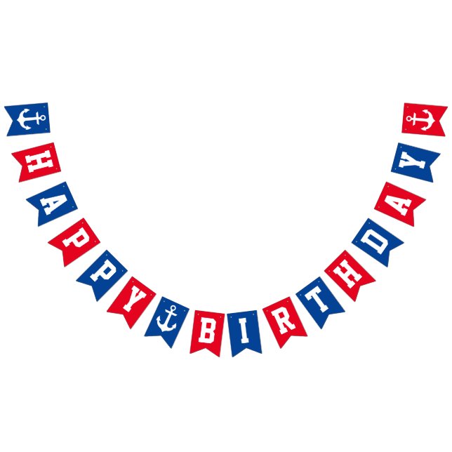 Bannière À Fanions Joyeux anniversaire nautique (Tout)