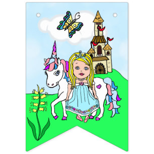 Bannière À Fanions Joyeux anniversaire Pink Princess Banner