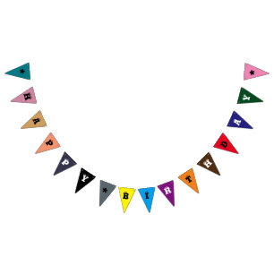 Bannière À Fanions Joyeux anniversaire Triangle Party Bunting Banner