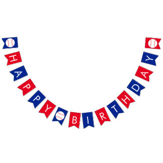 Bannière À Fanions Joyeux décor de baseball d'anniversaire