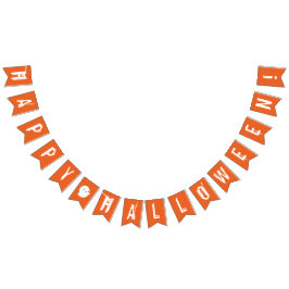 Bannière À Fanions Joyeux Halloween Orange & Blanc Ghost Bunting Drap