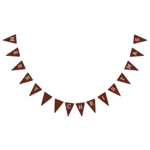 Bannière À Fanions Joyeux Noël de rétro plaid