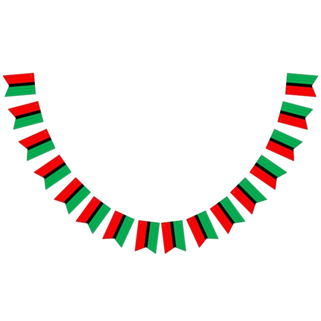 Bannière À Fanions Kwanzaa Rouge Noir Vert Kinara Motif rayé (Tout)