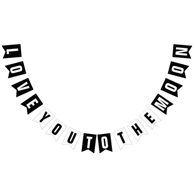 BANNIÈRE À FANIONS LA DÉCORATION MARIAGE MOON VOUS AIME (Tout)