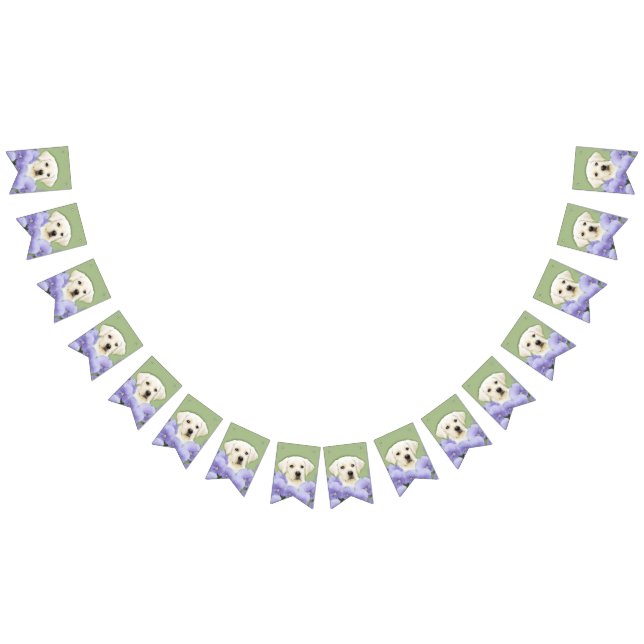 Bannière À Fanions Labrador Retriever Puppy Painting Original Chien A (Tout)