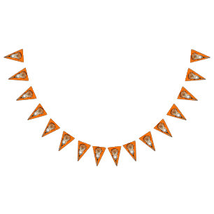 Bannière À Fanions Lacrosse Party Orange