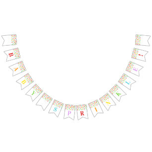 Bannière À Fanions Le bébé arrosent des confettis d'arc-en-ciel de