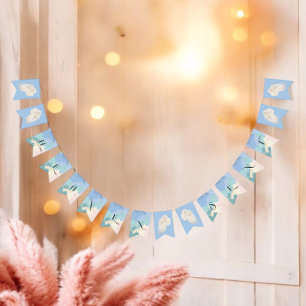 Bannière À Fanions Le ciel a envoyé un élégant Baby shower pastel