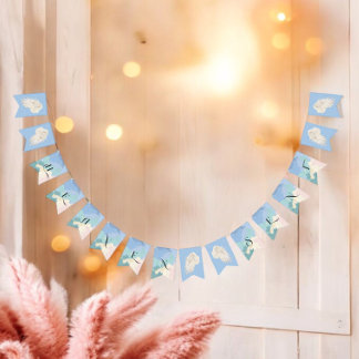 Bannière À Fanions Le ciel a envoyé un élégant Baby shower pastel