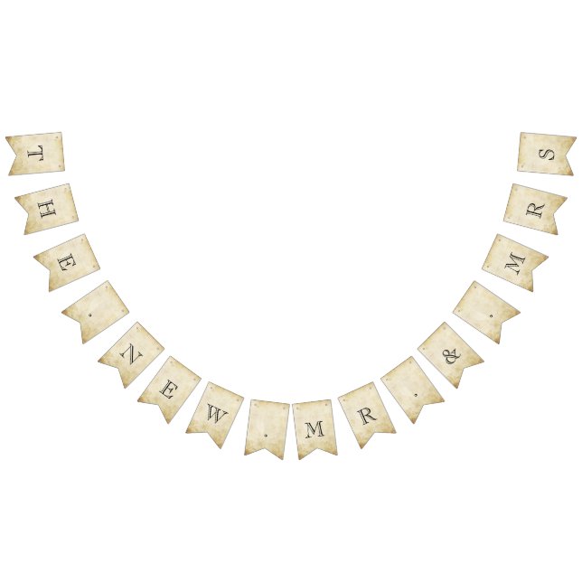 Bannière À Fanions Le nouveau mariage Mr & Mrs Vintage (Tout)