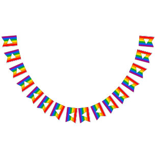 Bannière À Fanions LGBTQ+ Triangle et Rainbow Pride