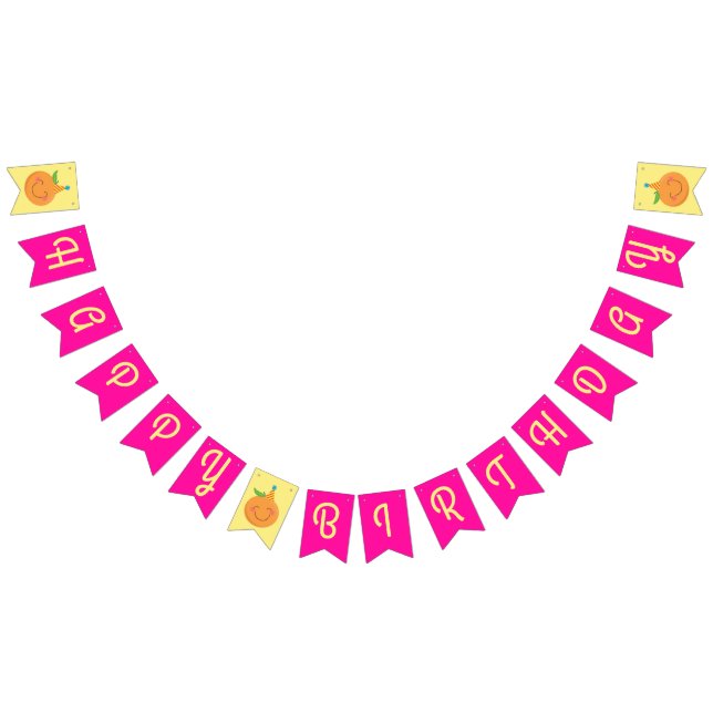 Bannière À Fanions Little Cutie Tangerine fête d'anniversaire (Tout)