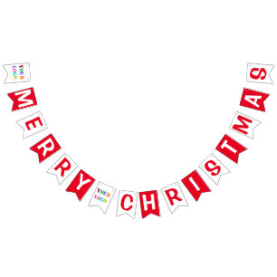 Bannière À Fanions Logo personnalisé Entreprise Fête de Noël