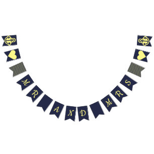 Bannière À Fanions M. et Mme Nautical Bunting