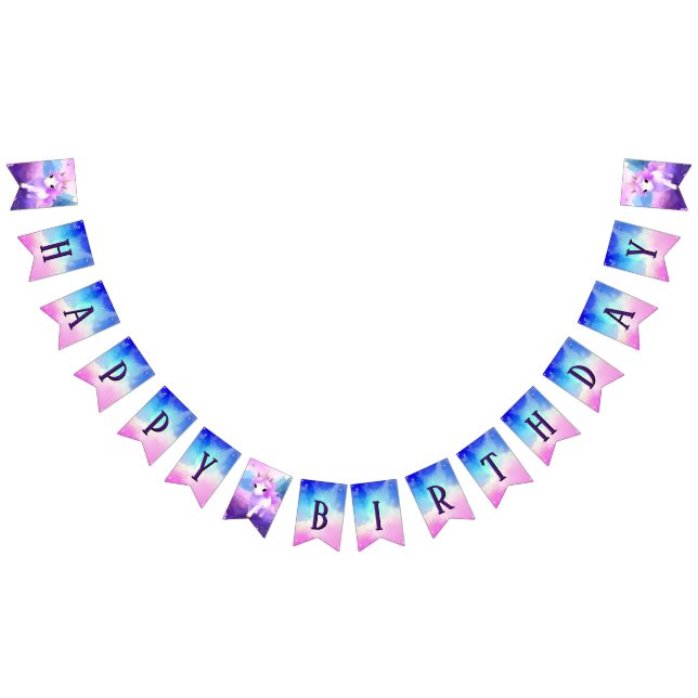 Bannière À Fanions Magique Unicorn fête d'anniversaire (Tout)