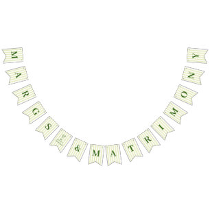 Bannière À Fanions Marges et Matrimony Green Striped