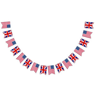 Bannière À Fanions Mariage britannique américain