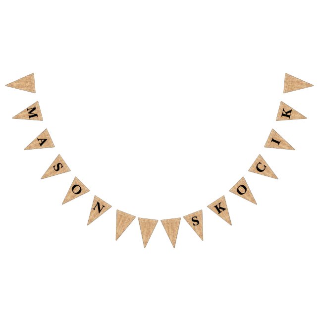 Bannière À Fanions Mariage de "Noms" de jonction Burlap (Tout)