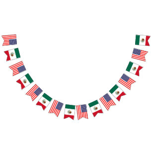 Bannière À Fanions Mariage international américain et mexicain