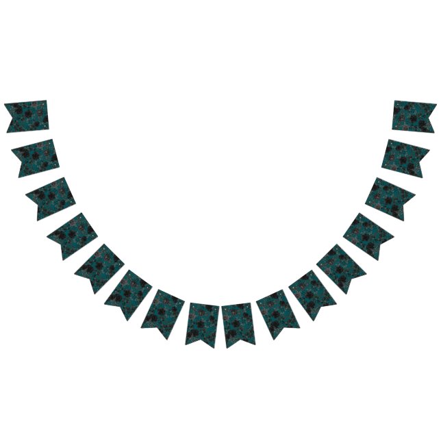 Bannière À Fanions Mariage Turquoise Rose noir (Tout)