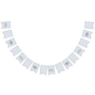 Bannière À Fanions Marie Antoinette Rococo Dusty Mariage bleu