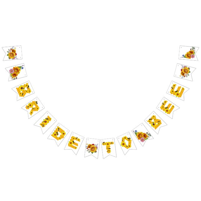 Bannière À Fanions Mariée à devenir | Réception de mariage Floral Aqu (Tout)