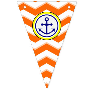 Bannière À Fanions Marine Ancre Chevron bleu étroit Roundel noir