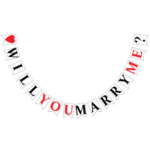 BANNIÈRE À FANIONS ME MARIEZ-VOUS ? PROPOSITION DE MARIAGE