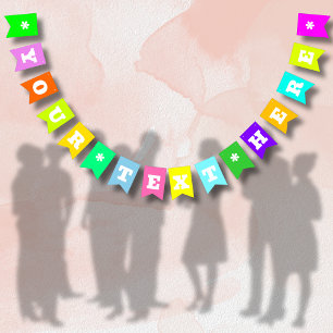 Bannière À Fanions Mélange de néon couleur solide   Personnalisé