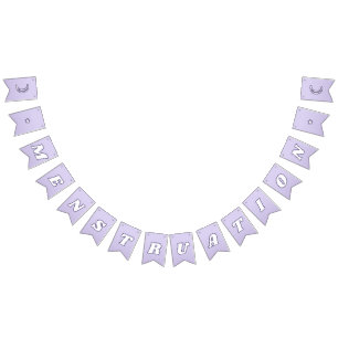 Bannière À Fanions Menstruation Cute Lavender Purple Funky Lettres