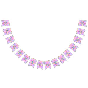 Bannière À Fanions Mermaid 2e anniversaire Modifier Modifier le texte