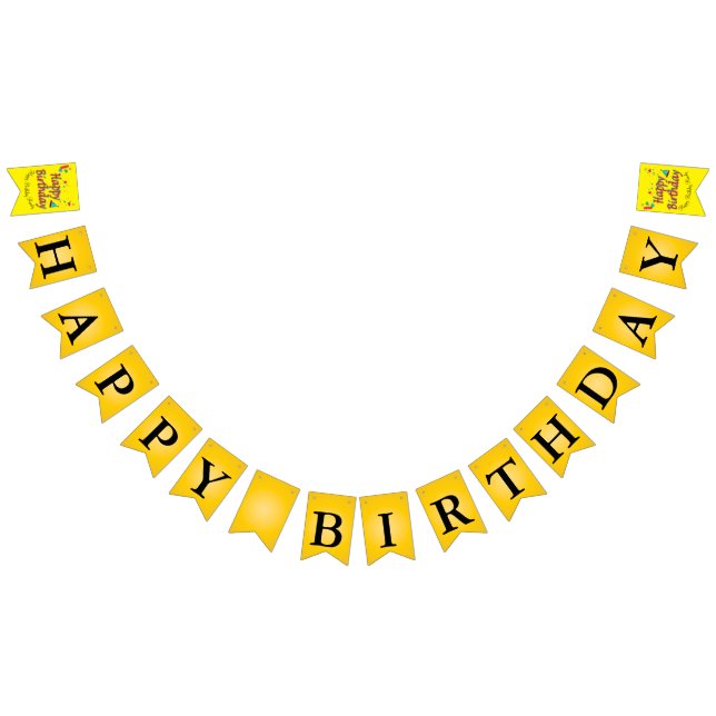 Bannière À Fanions Message d'anniversaire Abstrait Black Gold Extraor (Tout)