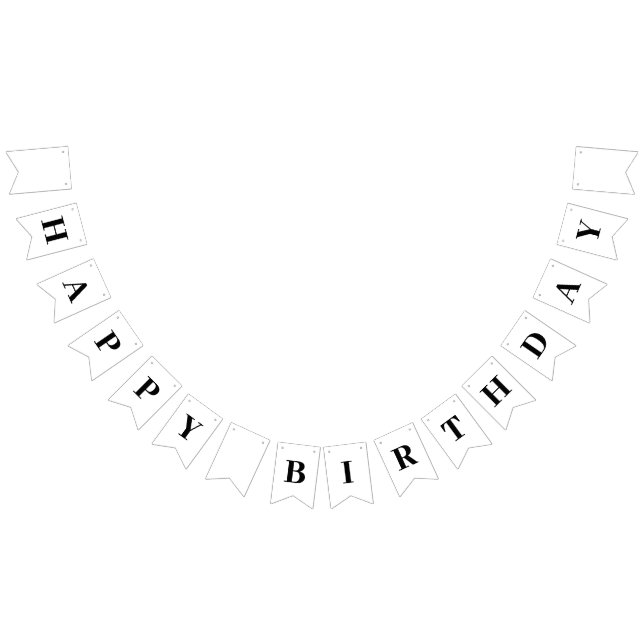 Bannière À Fanions Message d'anniversaire classique moderne heureux (Tout)