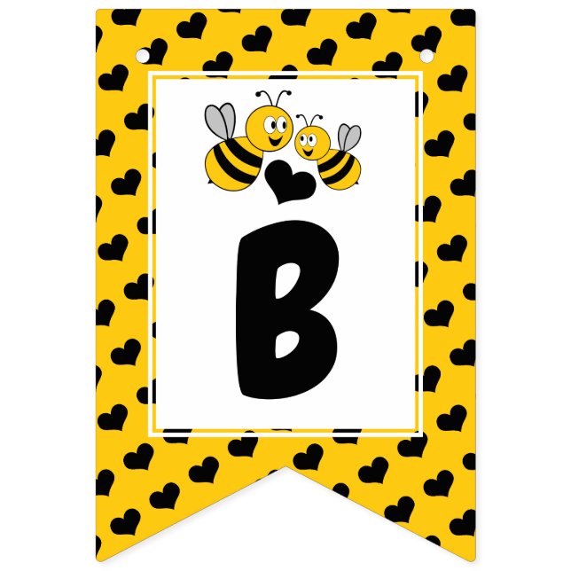 Bannière À Fanions Miel Bee, Baby shower (Troisième drapeau)
