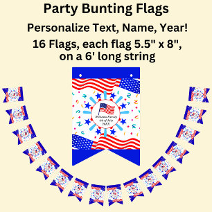 Bannière À Fanions Modifier un texte USA Flag Independence Day Nation