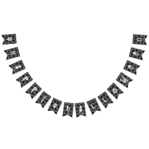 Bannière À Fanions Motif crâne Élégant Amusement Halloween Goth N'imp