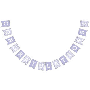 Bannière À Fanions Motif de feuille de lavande de félicitations