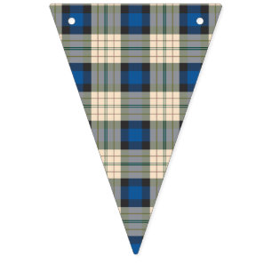 Bannière À Fanions Motif de plaids de tartan - beige bleu