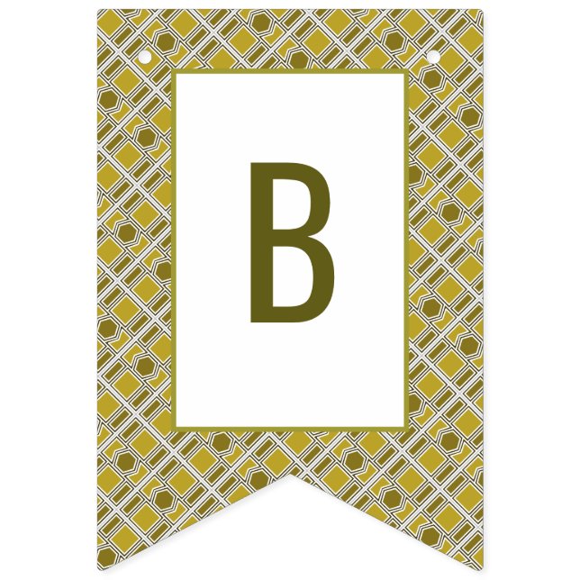 Bannière À Fanions Motif géométrique d'or, fête d'anniversaire modern (Deuxième drapeau)