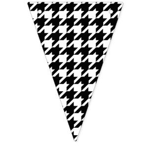 Bannière À Fanions Motif noir et blanc de pied-de-poule