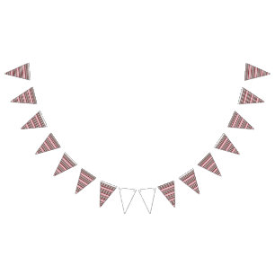 Bannière À Fanions motif rayé rouge et blanc