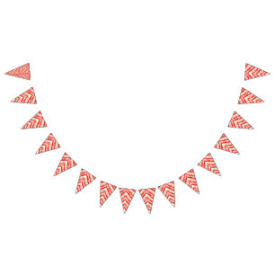 Bannière À Fanions Motifs et motifs de texture rouge, orange et rose