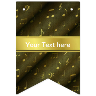 Bannière À Fanions musique, note, partitions, or, bannière, modèle,