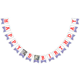 Bannière À Fanions Nautique Joyeux anniversaire 5e enfants âge lapsus