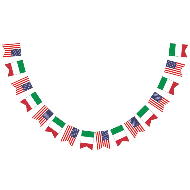 Bannière À Fanions Noce internationale américaine et italienne (Tout)